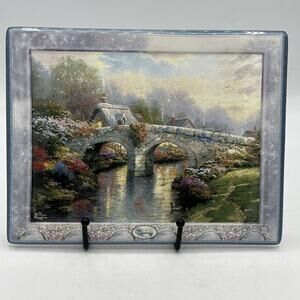 BLOSSOM BRIDGE Plate #4 Thomas Kinkade's Bridges of Life Cottages Bradford Exch